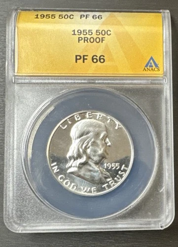 1955 FRANKLIN SILVER PROOF ANACS PF66