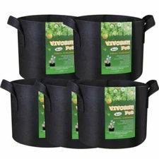 VIVOSUN 1 Gallon Heavy Duty Fabric Pots Grow Bags with Handles - 5 Pack