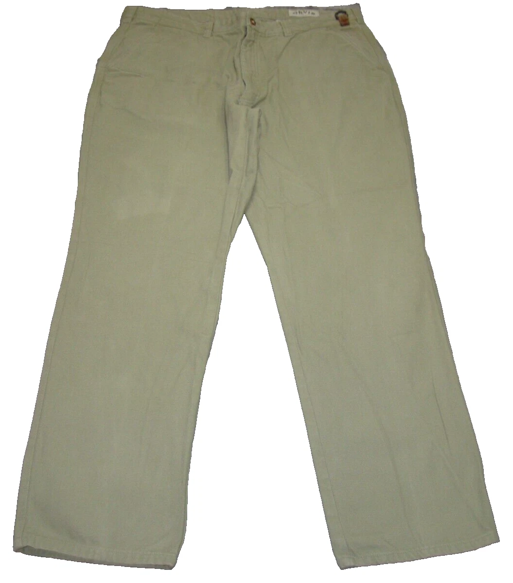 VTG Orvis Mens Size 42 Twill Field Chino Leather Trim Hunting Fishing Pants