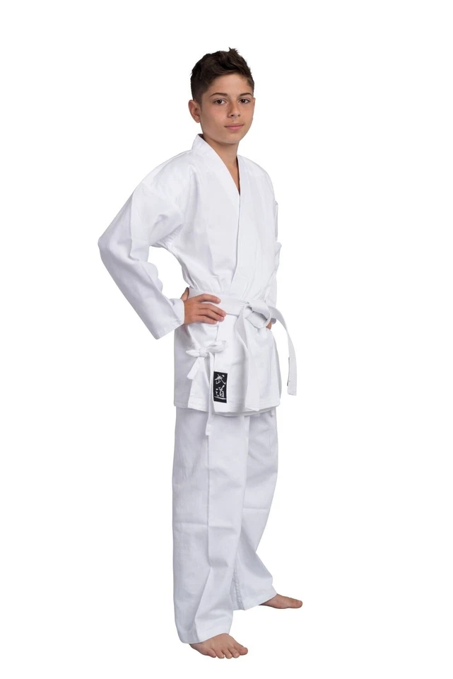 TEKKA BUDO Karateanzug Classic weiß 8 oz Karate Gi Set (Jacke Hose Gürtel)