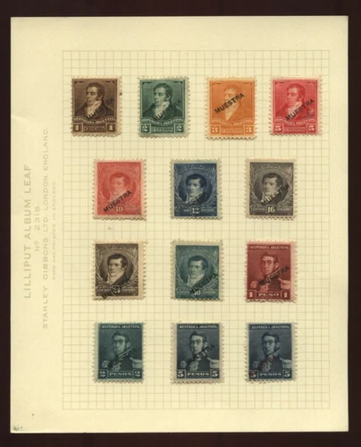 ARGENTINA 1892 SPECIMEN STAMPS