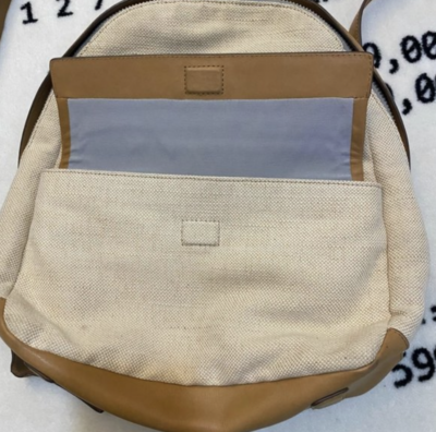 Skagen Aften Tan Brown Canvas Leather Backpack | eBay