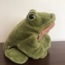Folkmanis Green Frog Hand Puppet Green Eyes Peach Open Mouth 4 Legs 12" Folktail