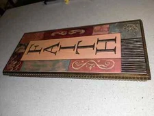 Up to 4 Wooden Vertical Frame “Faith“ Prints, 20" X 8 3/4" X 1 1/2" each