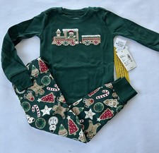 Gymboree Gymmies Pajamas Boy Size 18-24 Months Christmas Train Gingerbread NWT