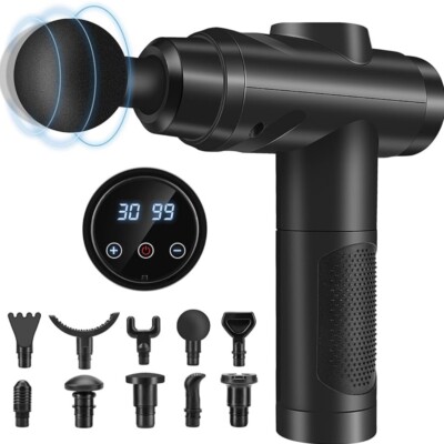 Massagepistole, Muskel-Massagegerät mit 30 Speeds und einem LCD-Touchscreen