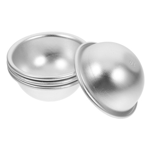 4 PCS Aluminum Hemisphere Pans Metal Press Pudding Baking Mould Cupcake Mould