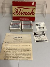 VTG 1938 Flinch Card Game Complete with Instructions Red Box, Blue Cards