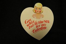 Vintage DARLING Blonde Haired Girl Valentine Card c. 1940s by: Carrington