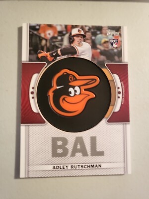 2023 Topps Series 1 Adley Rutschman Commemorative Team Logo Patch Orioles RC