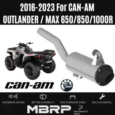 MBRP Exhaust System 5'' Pipe Muffler For 16-23 Can-Am Outlander Max 650 850 1000R