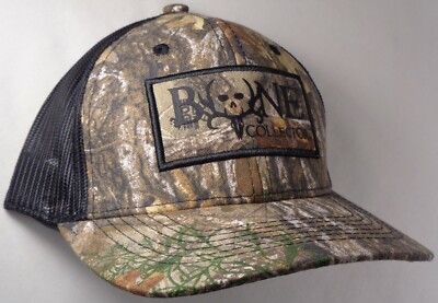 Hat Cap Licensed Bone Collector Realtree Camo Black Mesh