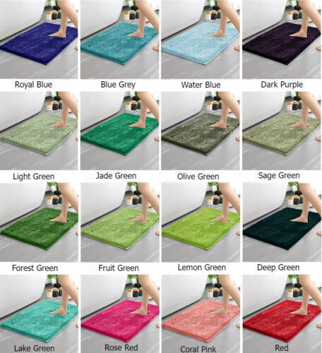 Luxury Bath Mat Thick Soft Non-Slip Water Absorbing Carpet Bathroom Rug Chenille - Picture 2 of 61