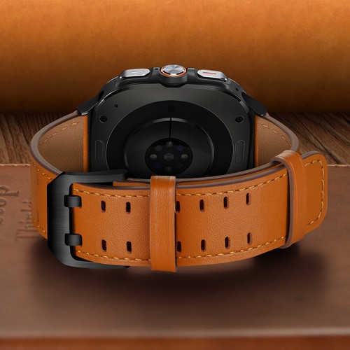 Leather Strap Double Buckle Watch Band 47MM For Samsung Galaxy Watch Ultra NEW - Picture 13 of 43