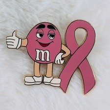 M&M Breast Cancer Awareness Pink Ribbon Limited Edition /100 Enamel Lapel Pin
