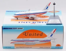 INFLIGHT 1:200 United Airlines Boeing B737-200 Diecast Aircraft Jet Model N9016U