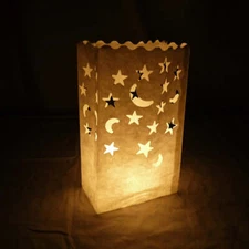 Quasimoon Star Moon Paper Luminaries / Luminary Lantern Bags Path Lighting (1...