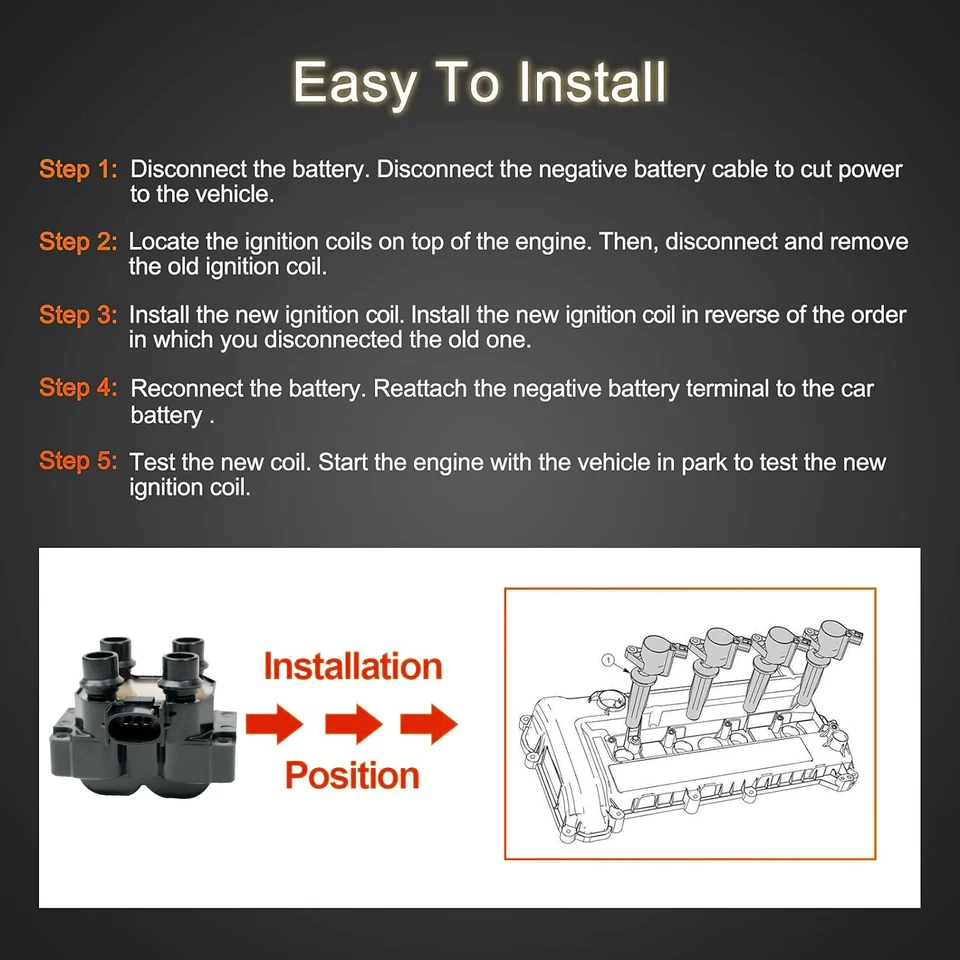 2X High Quality Ignition Coil+Plugs FD487 For Ford Escort Explorer Mazda626 OEM Foto 4 de 4