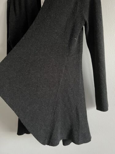 NWT $318 Eileen Fisher CHARCOAL Silk/Cashmere Ribbed Cardigan size PM - Picture 2 of 6