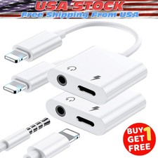 2 Pack 2-in-1 Dual Adapter 3.5mm Headphone  Charger For 11 12 13 14 Pro Max