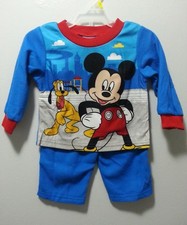NEW BOYS 2 PIECE PAJAMA SET MICKEY MOUSE LONG SLEEVE PANT SIZE 12M 18M SLEEPWEAR