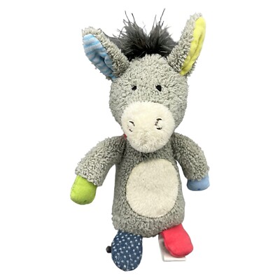 Sigikid Rassel Debby Dumb Esel Plüsch Stofftier Greifling 20cm Grau Bunt Motorik