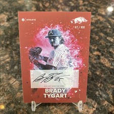 Onit 2024 Arkansas Razorbacks Baseball NIL Trading Card Brady Tygart Auto /100