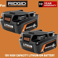 2x for Ridgid R840085 8.0Ah 6Ah Lithium Battery Rigid 18Volt R840087 Power Tools