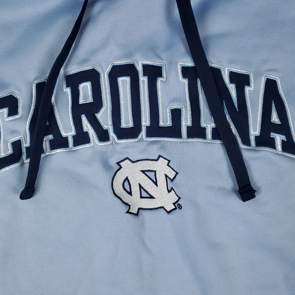 Carolina del Norte Tarheels Suéter Para Hombres Pequeño Azul Polar Pullover Sudadera con Capucha *MANCHADO* Foto 3 de 4