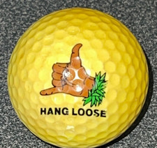 Yellow Hang Loose Surfing Hippie Logo Used Golf Ball A-3-1 - 1ct one 