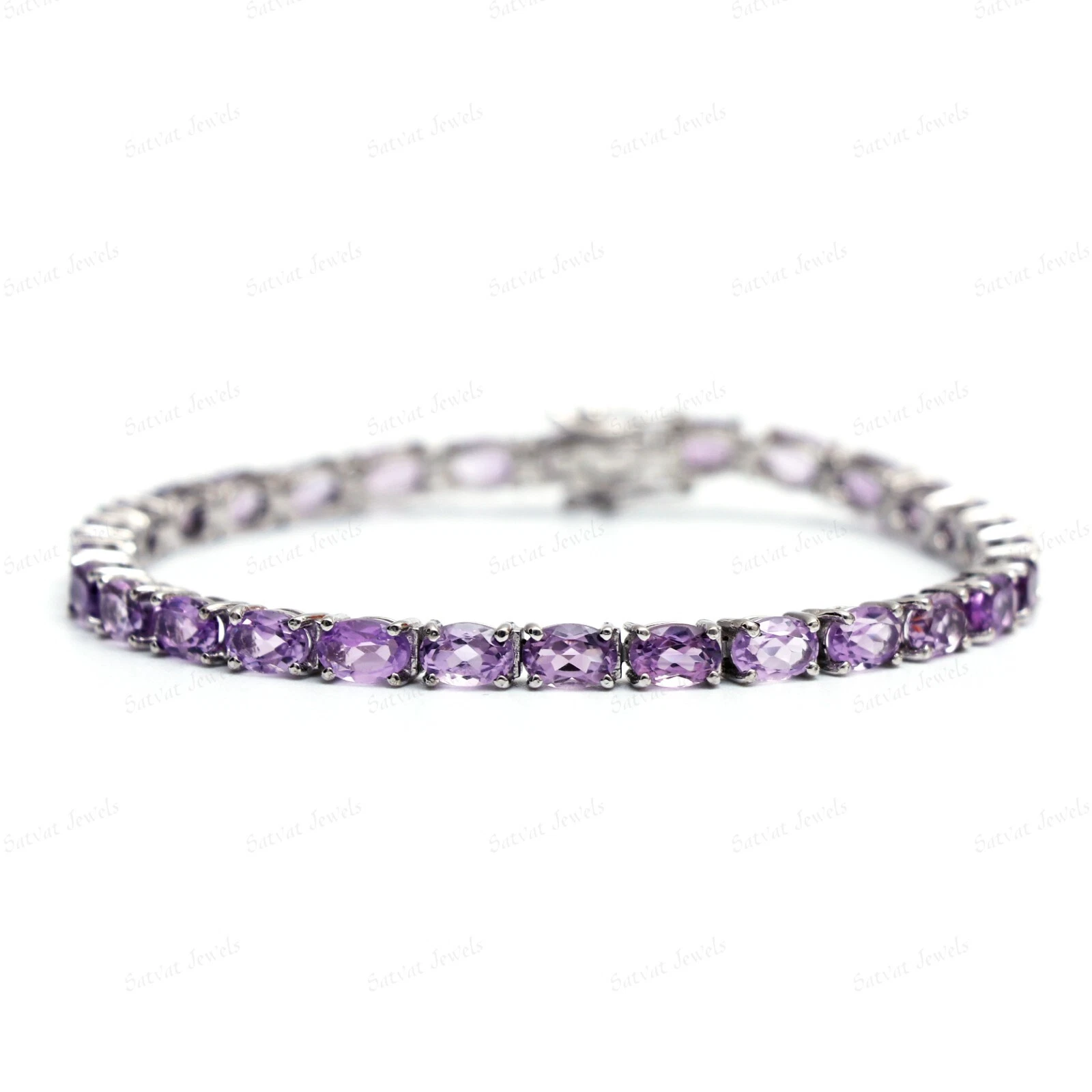 VALENTINO Bracciale Pietra Nascita Febbraio Argento Sterling 925 Ametista Solido 925