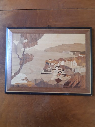 Vintage Intarsia - Inlay wood picture. Sorrento Italy