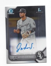 JORDAN SPRINKLE AUTO 2022 BOWMAN CHROME 1ST PROSPECT PIRATES  i814