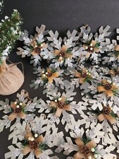 Rustic Metal Farmhouse Snowflake Ornaments