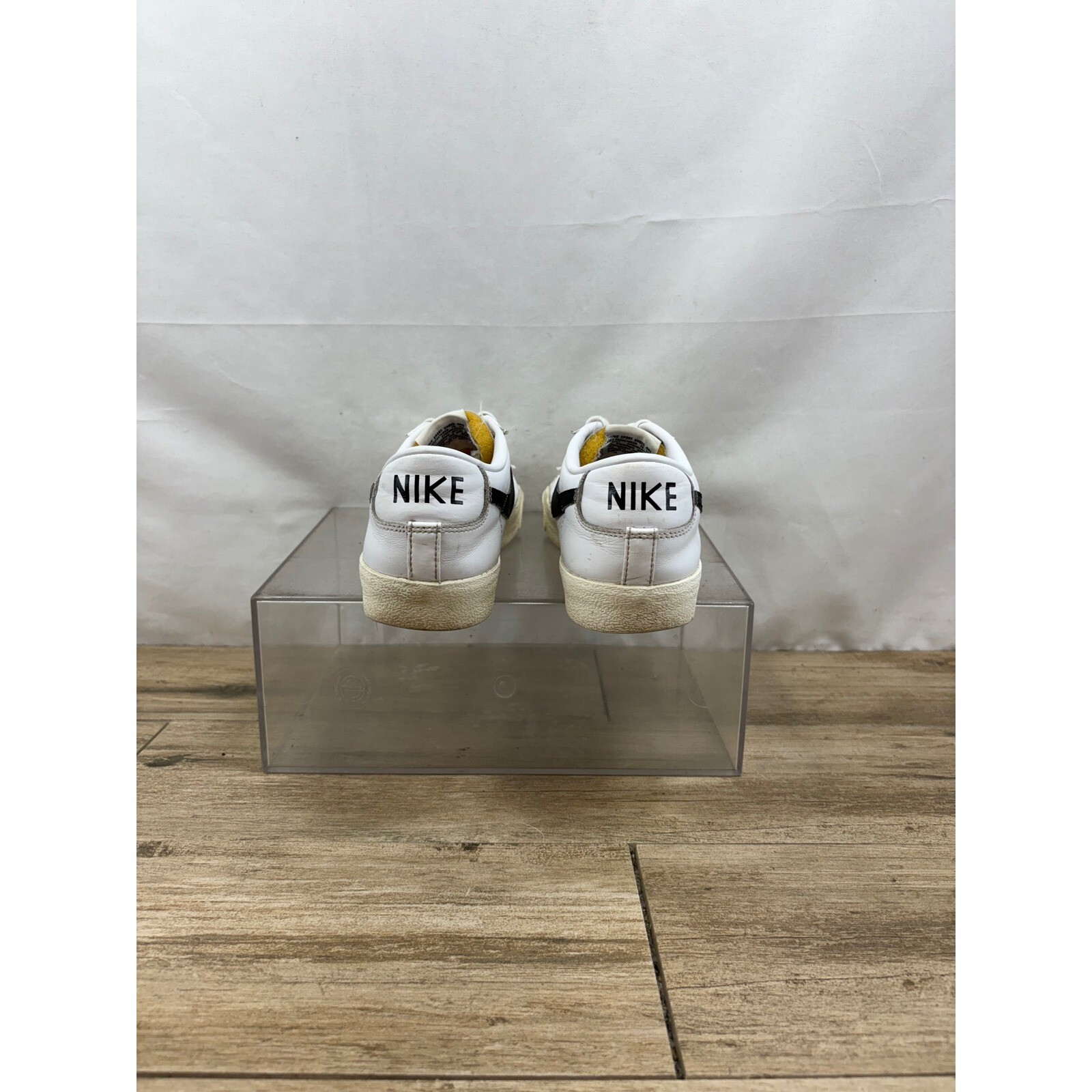 Nike Blazer Low Leather Sneakers Casual Retro Shoes White Black Size thumbnail 4