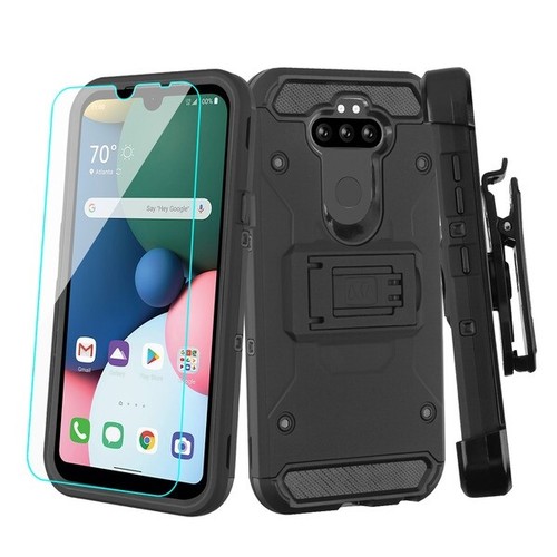 For LG 2020 Phone Case Impact Hybrid Armor Rubber Cover Clip Holster + Screen - Picture 10 of 26