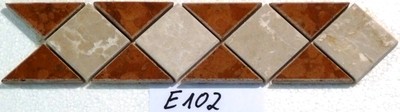Naturstein Bordüre Marmor Einleger Mosaik Fliese E102 Facettenschliff