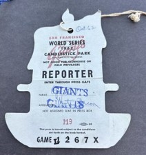 1962 WORLD SERIES Pass/ticket SF Die Cut Mantle Lst YR Champs/Mays/Maris/Ford ⚾️ 1962 WORLD SERIES Pass/ticket SF Die Cut Mantle Lst YR Champs/Mays/Maris/Ford ⚾️