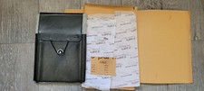 D-Park Real Leather/Pure Wool Black/Grey Envelope Style Laptop Bag 12" x 9" New!