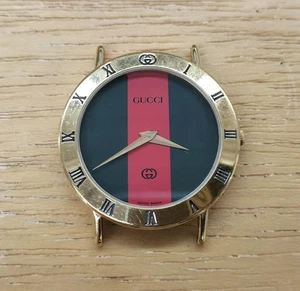 Montre Gucci 3000M Quartz Sherry Line sans ceinture en l'état état de fonctionnement