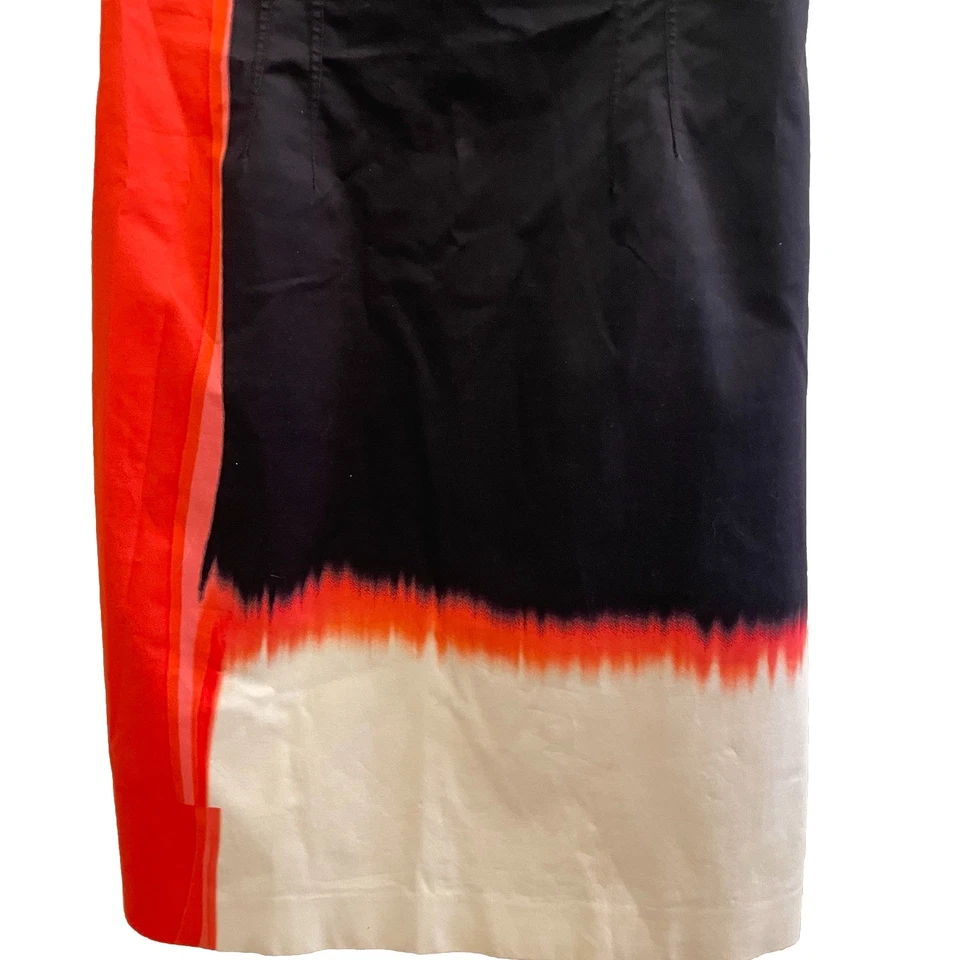 Vestido Vaina ELIE TAHARI Negro/Rojo/Blanco Bloques de Color Sin Mangas Talla 4 Foto 4 de 4