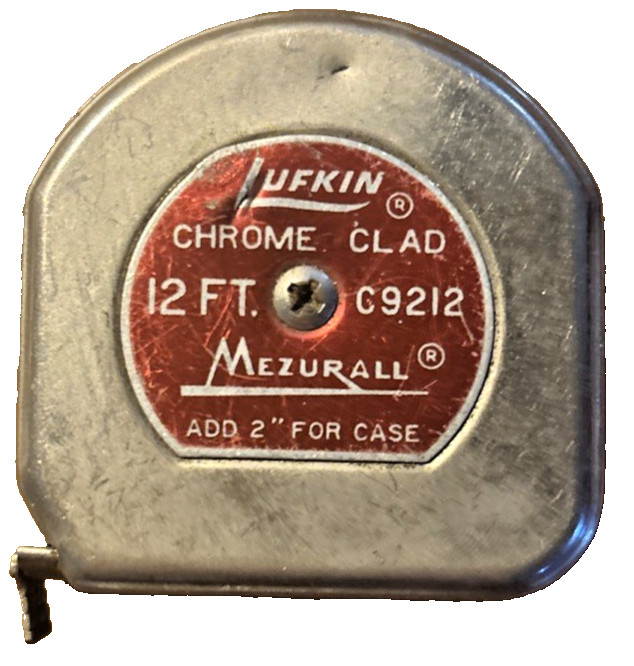 Lufkin Vintage C9212 Mezurall Chrome Clad 12 ft Tape Measure made in  U.S.A rare