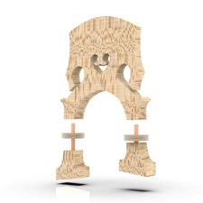 A  Double Bass Bridge 3/4 Natural Maple Wood With Adjuster Brass Screws