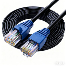 Cat5e Outdoor Direct Burial Ethernet Cable 100ft 24AWG 4 Pair Solid Bare Copper