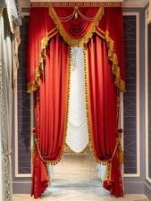 red European luxury French flannel Embroidery valance cloth curtain tulle M1864