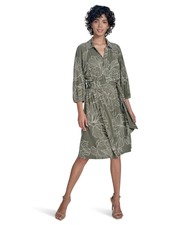 Woman's Dresses Calvin Klein Matte Jersey Puff Sleeve Self Tie Aline