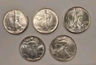 5) 1991 To 1995 American Silver Dollar Eagle Lot. Very Nice Gem Uncirculated **