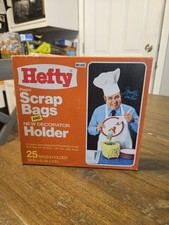 VINTAGE Hefty Mobil 25 Scrap Bags & Decorative Holder Jonathan Winters NOS