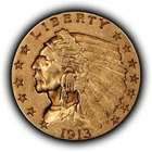 1913 $2.50 Indian Head Gold Quarter Eagle -Authentic US Coin - XF - SKU-G5503