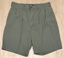 VTG Polo Ralph Lauren Tyler Shorts Double Pleated Green Men  s 34 Fit 33x8.5 